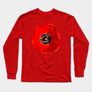 Red tulip in sunlight on illuminating yellow Long Sleeve T-Shirt